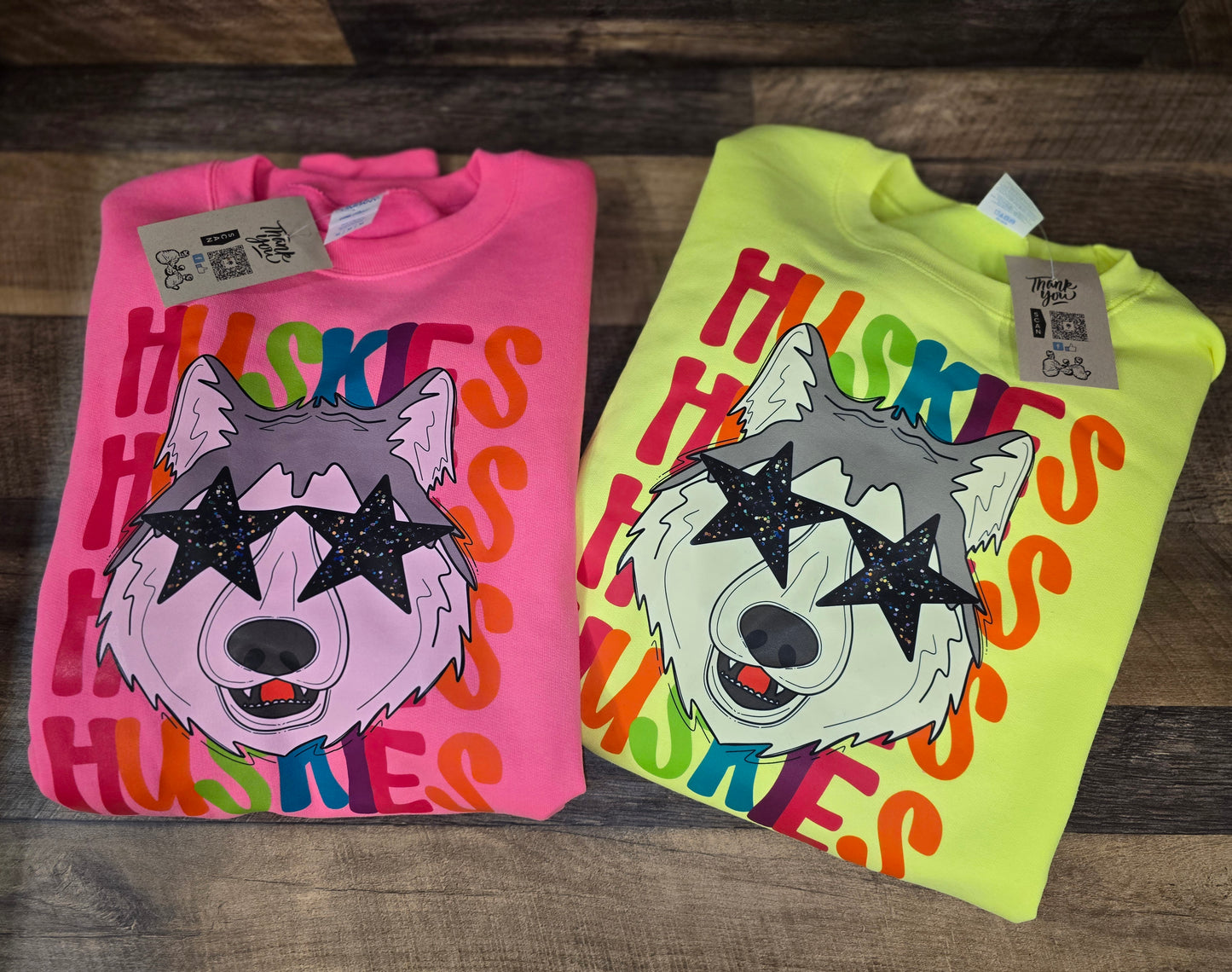 Pop color Huskies crewneck sweatshirt