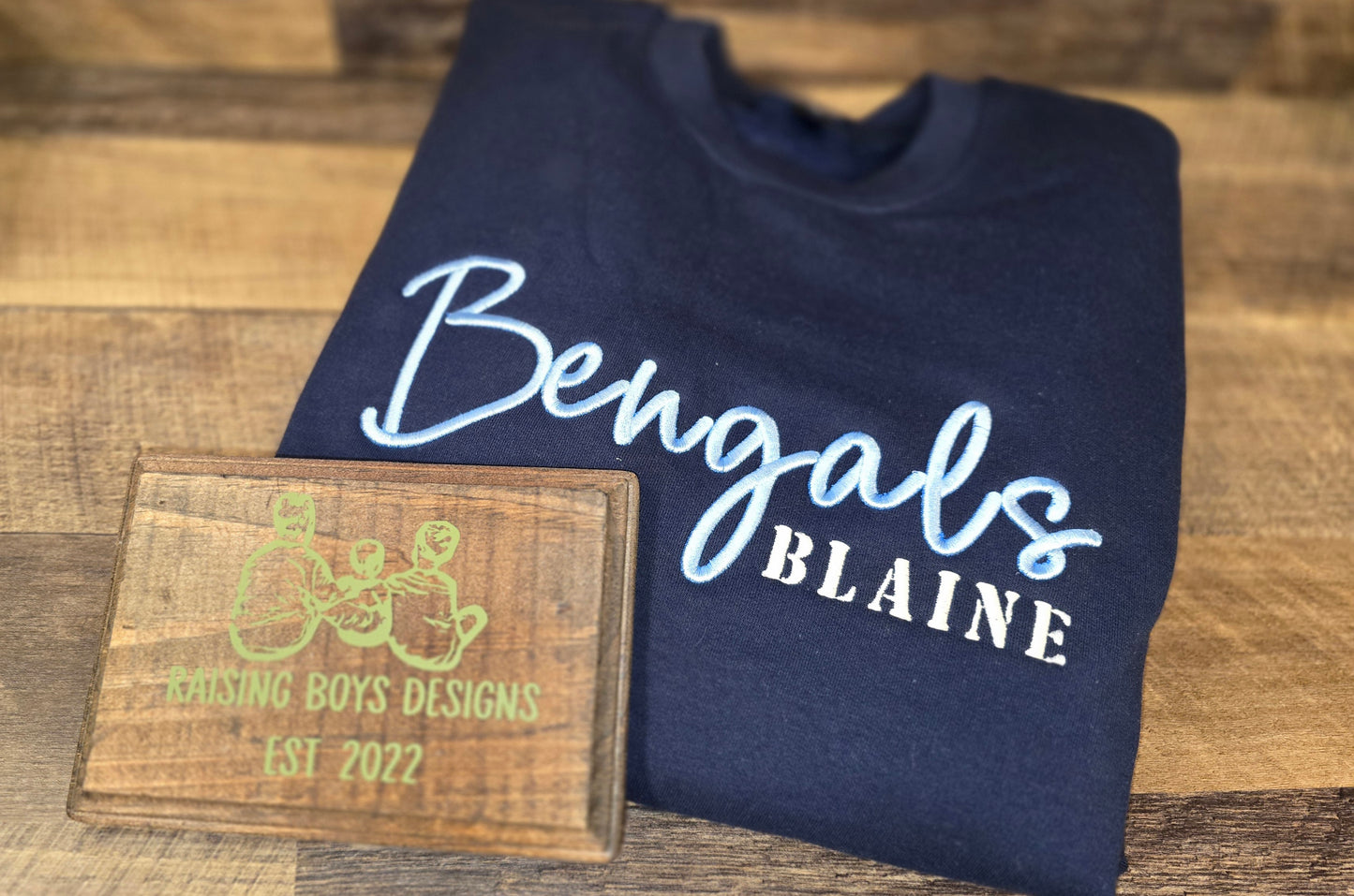 Blaine Bengals 3D Puff Crewneck