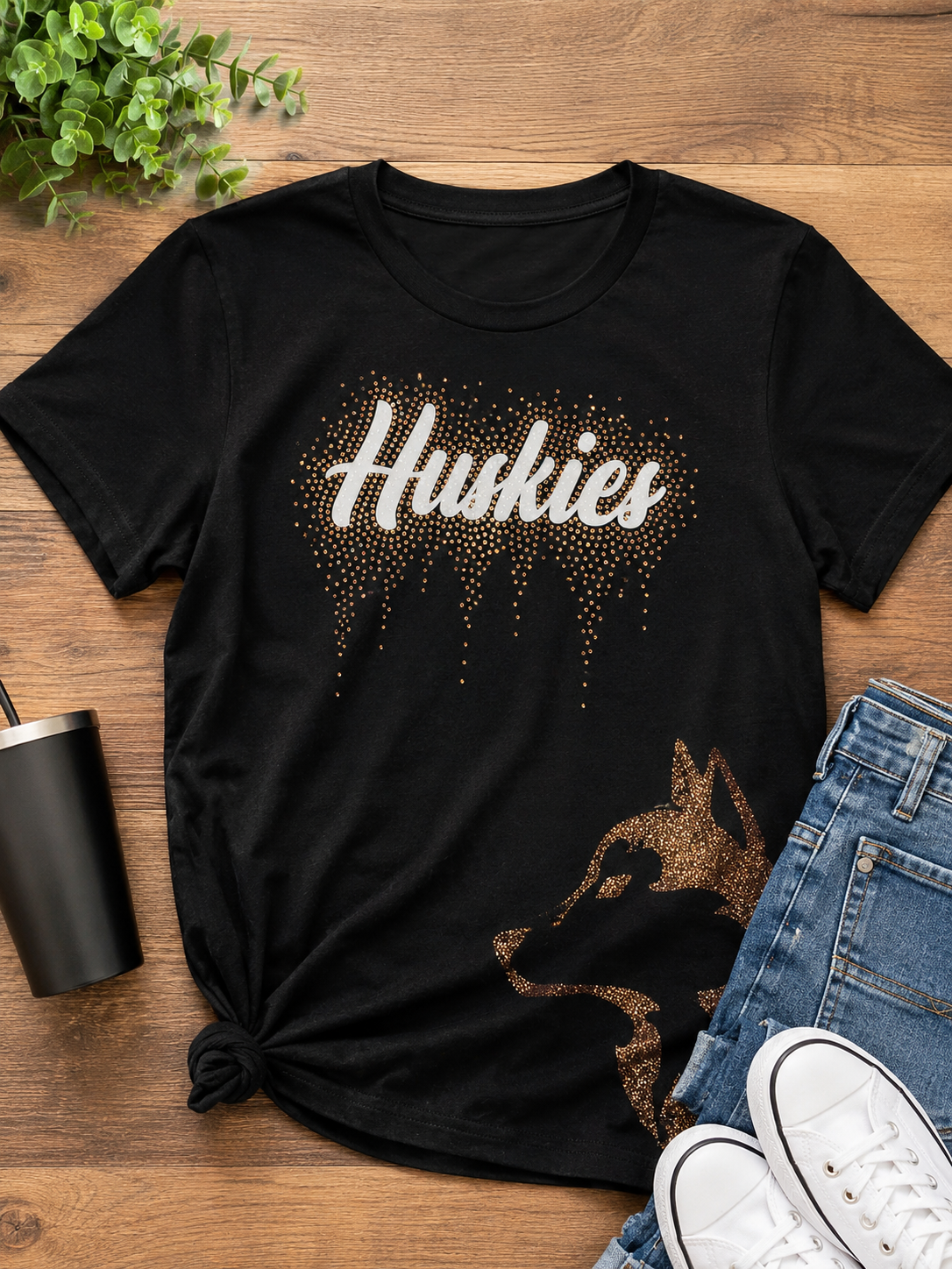 Huskies Luxe Rhinestone tee