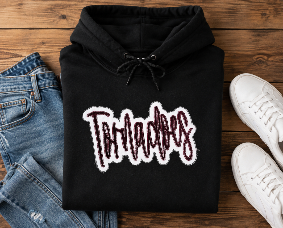 Tornadoes applique hoodie