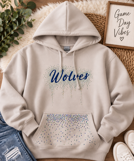 Wolves Luxe Rhinestone Hoodie