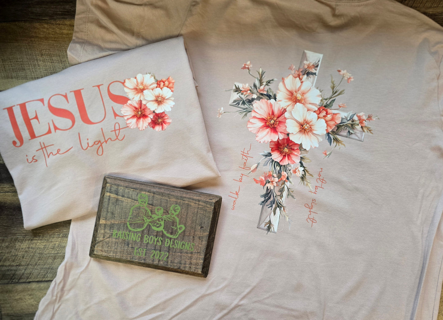 Jesus is the Light Floral Cross Tee